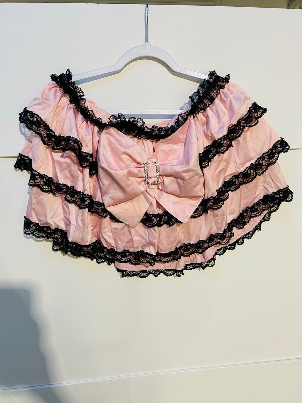ROMWE  Pink & Black Ruffle Mini Skort 3XL  Sexy wear Burlesque Core